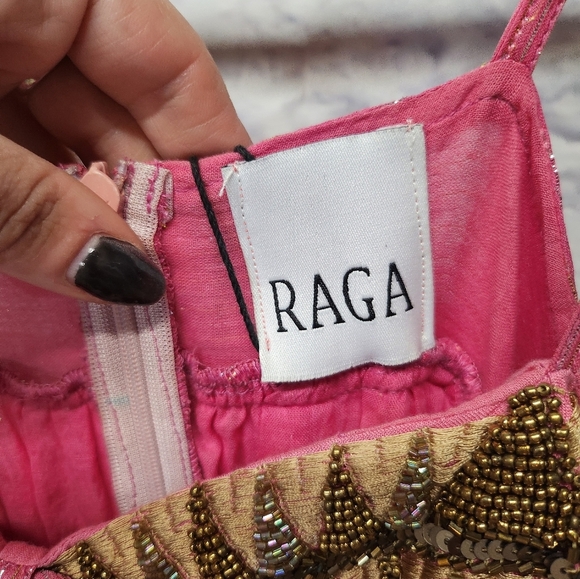 NWT Raga Zella Lurex Empire Maxi Dress - Color Magenta No Size Tag Ptp 17" - Picture 8 of 15
